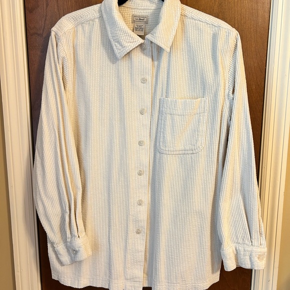 L.L. Bean Tops - L.L. Bean Women’s Cream Corduroy Shirt